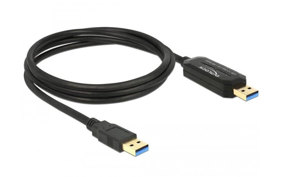 DeLOCK USB-A auf USB-A Kabel – USB 3.2 Gen 1 (5 Gbit/s) – 1,5 m – Passiv, Goldkontakte – Schwarz