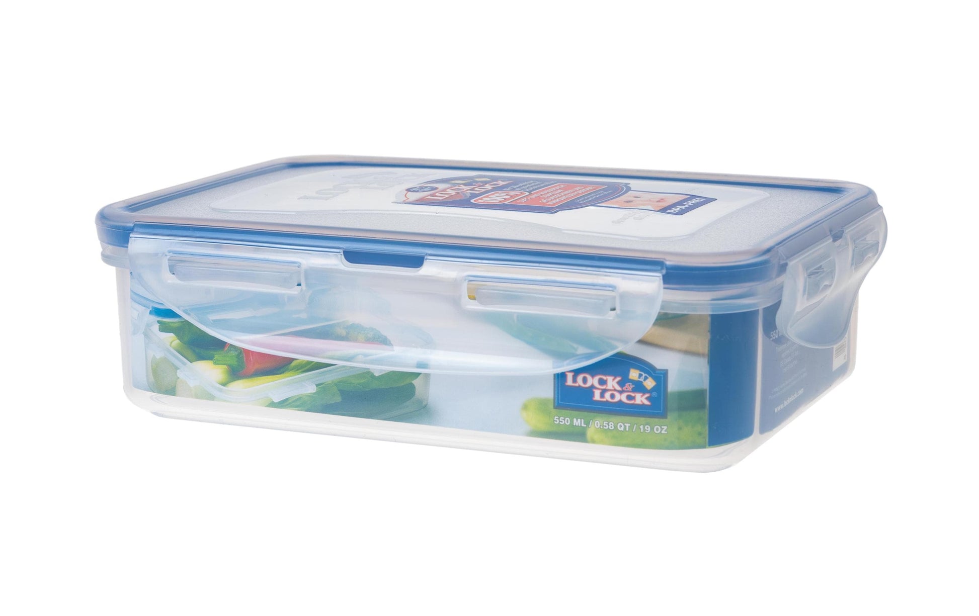 Lock & Lock Vorratsdose 550 ml, 12,8 × 18,1 × 5,2 cm, Polypropylen (PP), Transparent, Luft- und Wasserdicht