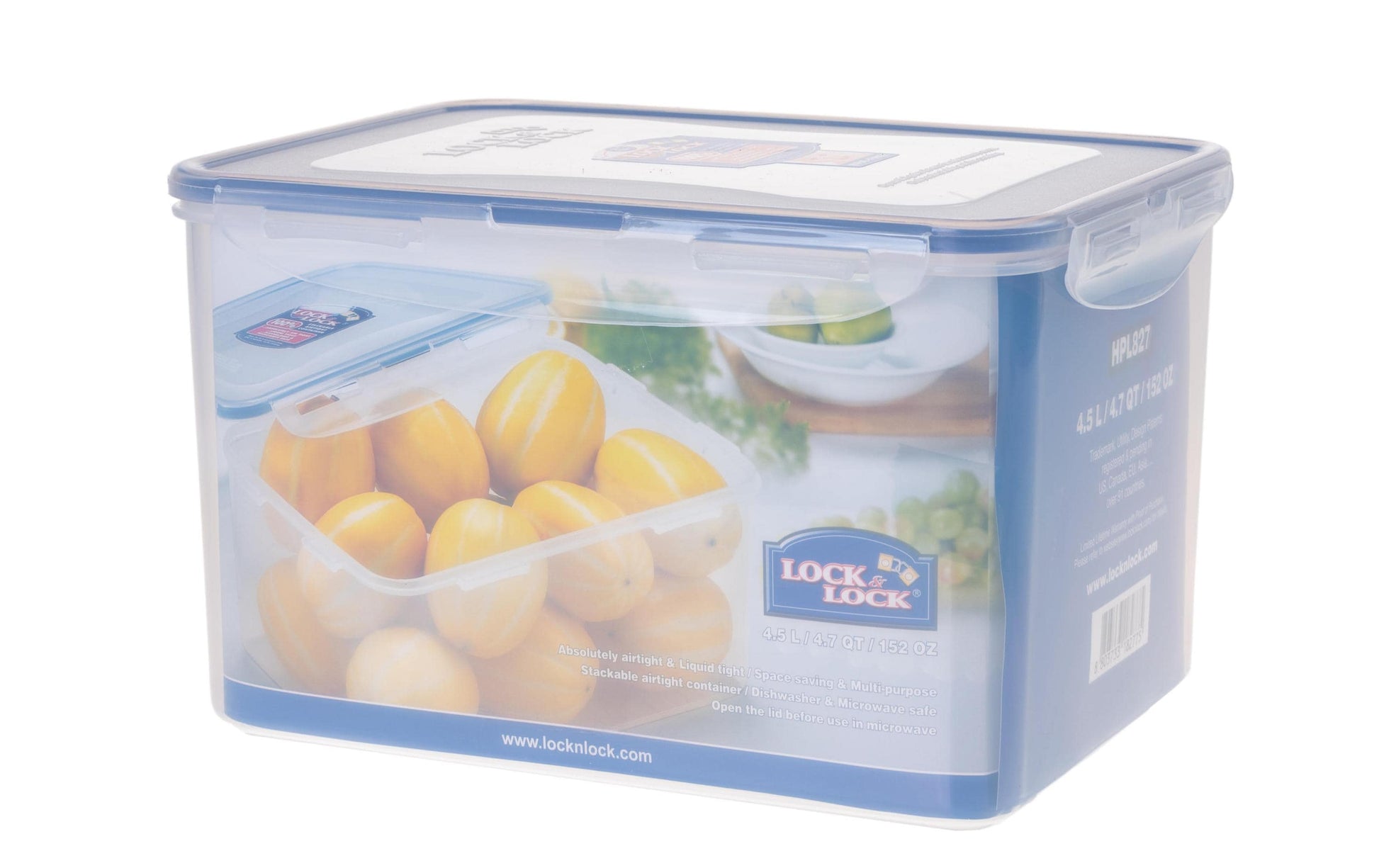 Lock & Lock Vorratsdose 4,5 l, 18 × 24,8 × 15 cm, Kunststoff/Silikon, Transparent