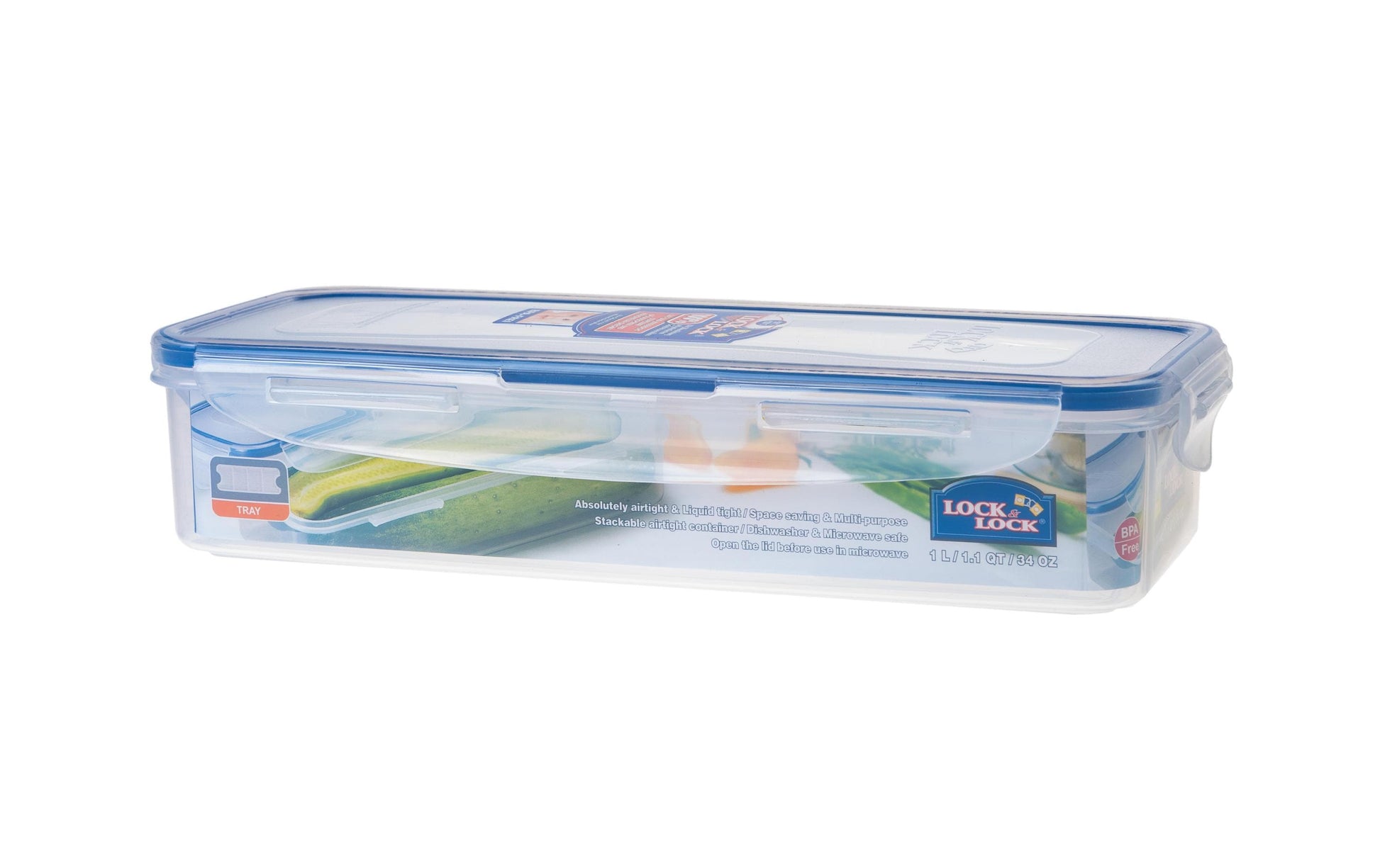 Lock & Lock Vorratsdose 1 l, 27,8 × 11,5 × 6 cm, Silikon, Transparent