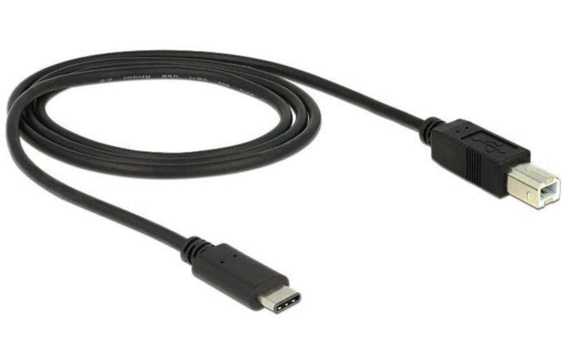 DeLOCK USB-C auf USB-B Kabel – USB 2.0 (480 Mbit/s) – 1 m – Schwarz