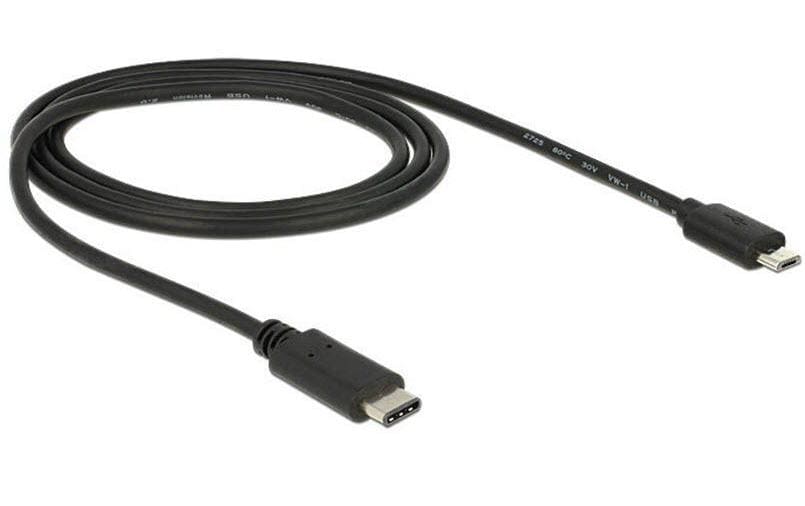 DeLOCK USB-C auf Micro-USB B Kabel – USB 2.0 (480 Mbit/s) – 1 m – Schwarz