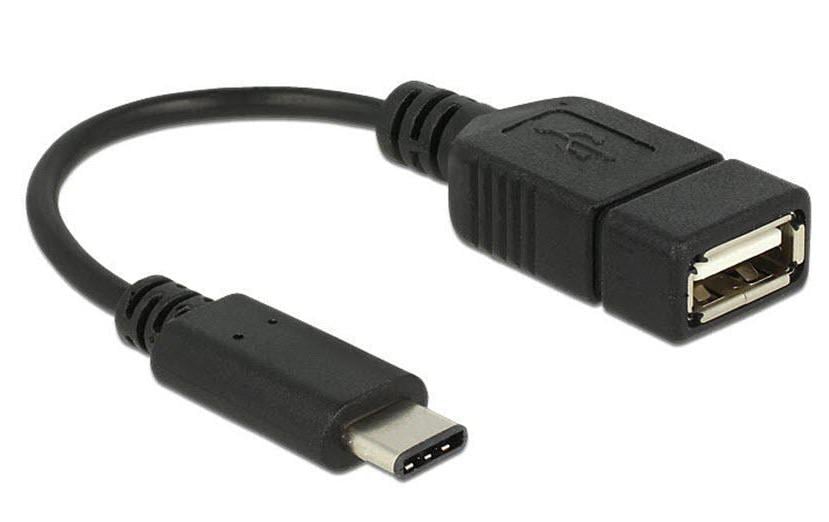 DeLOCK USB-Adapter USB-C auf USB-A – USB 2.0 (480 Mbit/s) – 0,15 m – Schwarz