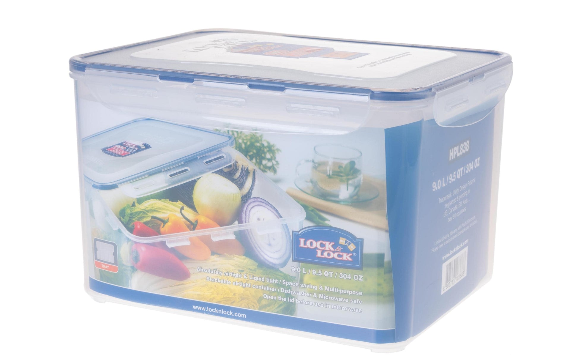 Lock & Lock Vorratsdose 9 l, 23 × 29,5 × 18,5 cm, Polypropylen (PP), Transparent