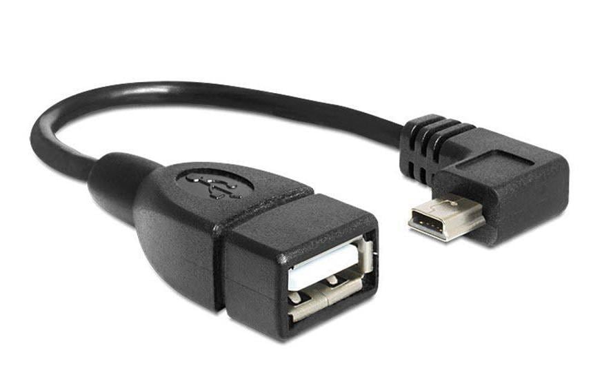 DeLOCK 83245 Adapterkabel USB-A zu Mini-USB-B – USB 2.0 (480 Mbit/s), 0,16 m, OTG, Schwarz