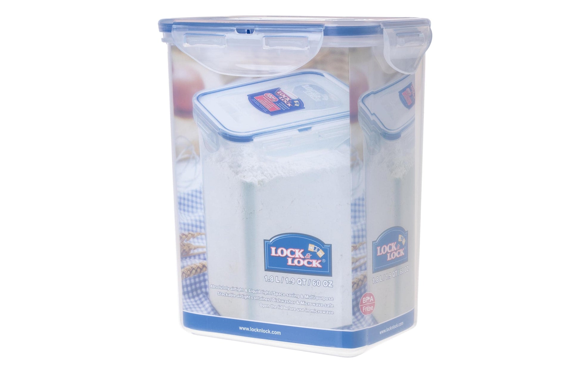 Lock & Lock Vorratsdose 1,8 L, 15,1 × 10,8 × 18,5 cm, Polypropylen (PP)/Silikon, Transparent