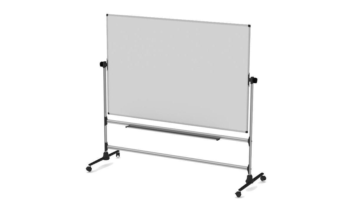 Bi-Office Whiteboard – 150 × 120 cm, Emaille, Aluminiumrahmen, mit Ständer, inkl. Stiftablage