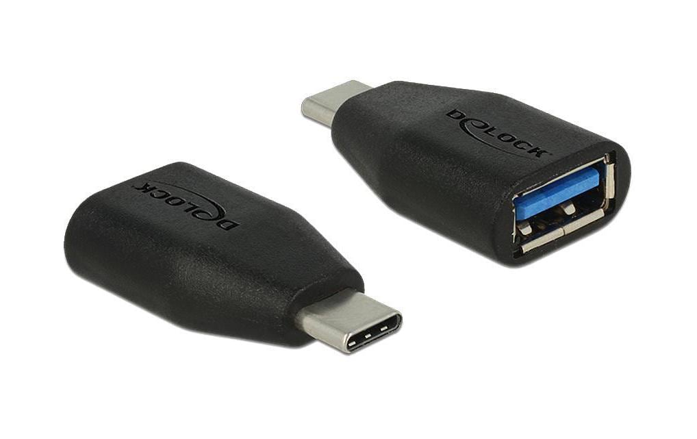 DeLOCK 65519 Adapter USB-C zu USB-A – USB 3.2 Gen 2 (10 Gbit/s) – Schwarz