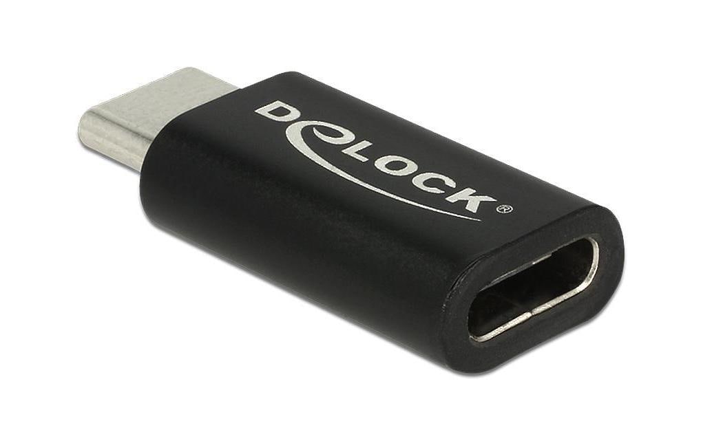 DeLOCK USB-Adapter USB-C auf USB-C – USB 3.2 Gen 2 (10 Gbit/s) – Beidseitig einsteckbar – Schwarz