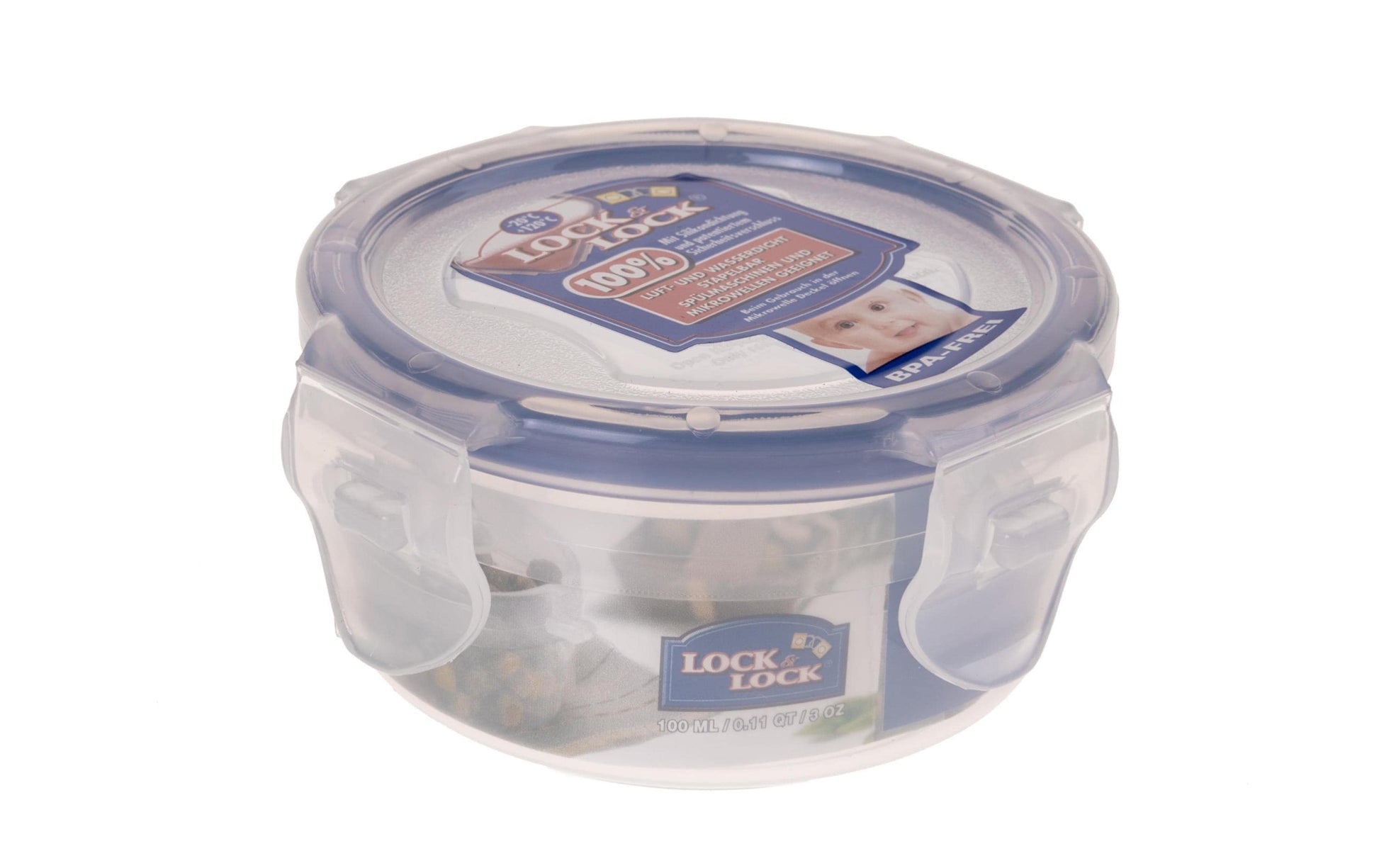 Lock & Lock HPL815 – Vorratsdose 100 ml, Ø 8,9 × 4,3 cm, Polypropylen (PP), Transparent