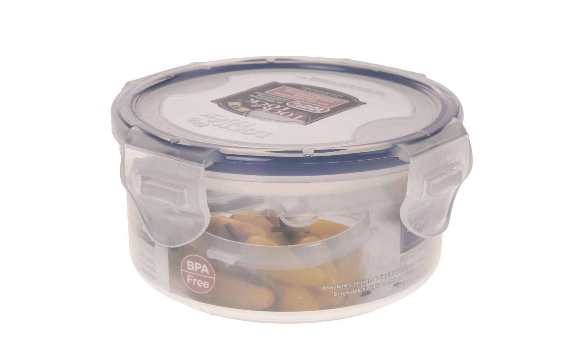 Lock & Lock Vorratsdose 300 ml, Ø 11,4 × 5,5 cm, Silikon, luftdicht, transparent