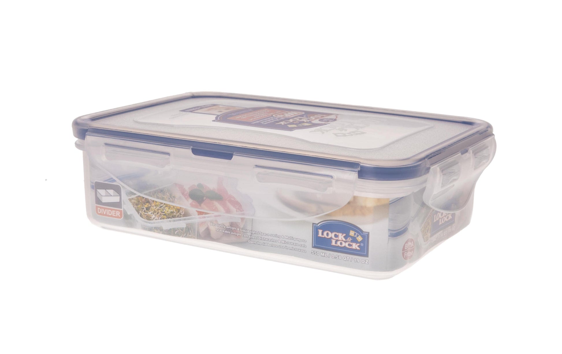 Lock & Lock Vorratsdose 550 ml, 18,1 × 12,8 × 5,2 cm, Polypropylen (PP), Transparent