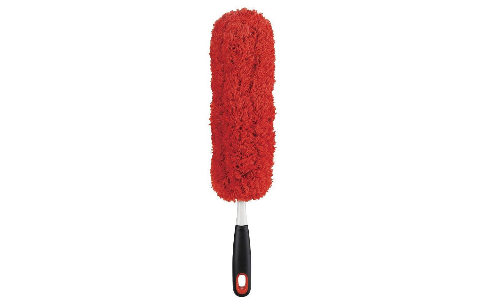OXO Good Grips Staubwedel – Mikrofaser, 45,7 cm, 25,4 mm, Rot, rutschfester Griff, 1 Stück