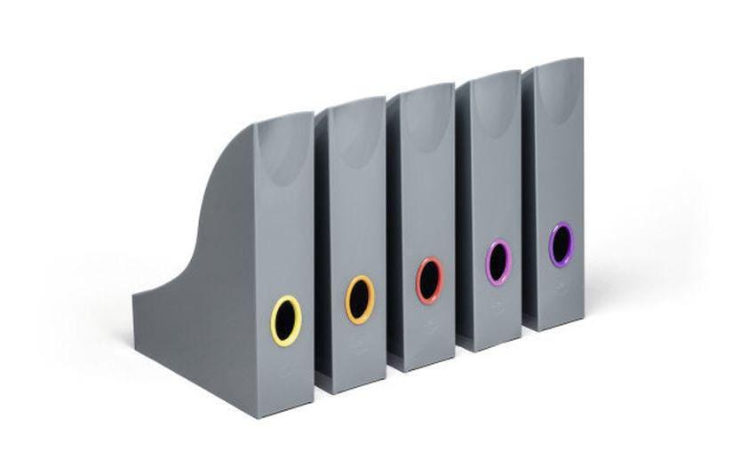 Durable Stehsammler – Kunststoff, ohne Beschriftungsfeld, grau, 241×73×306 mm