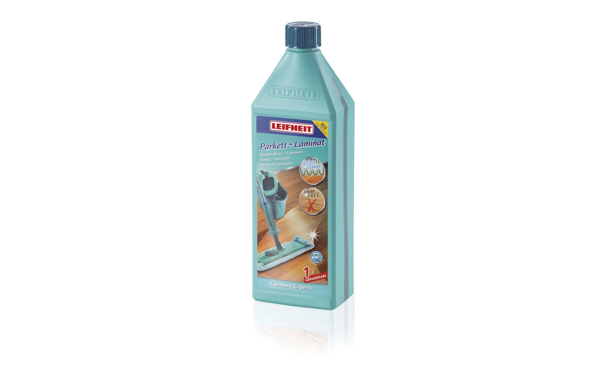 Leifheit 41415 Bodenreiniger für Parkett und Laminat – Konzentrat, Flasche (Kindersicherung) – 1 l
