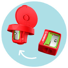 STABILO Spitzer – manuell, 1-Loch, mit Behälter, für Farbstifte Ø 15 mm, Kunststoff, rot, woody 3 in 1