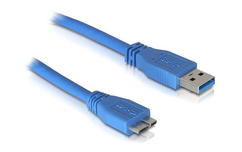 DeLOCK USB-A auf Micro-USB-B Kabel – USB 3.2 Gen 1 (5 Gbit/s) – 2 m – Goldstecker, Blau