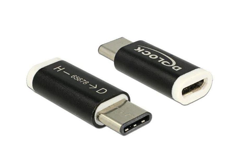 DeLOCK 65678 Adapter USB-C zu Micro-B – USB 2.0 (480 Mbit/s), für USB 2.0 Geräte