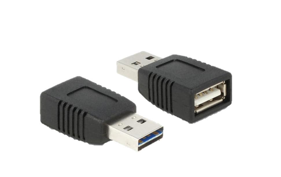 DeLOCK USB-Adapter USB-A auf USB-A (Stecker auf Buchse) – USB 2.0 (480 Mbit/s) – Schwarz