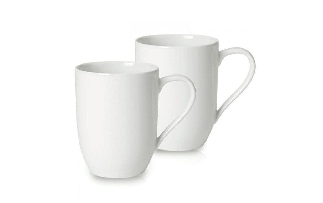 Villeroy & Boch Kaffeetasse – 2er Set, 370 ml, Porzellan, Weiss, spülmaschinenfest, mikrowellengeeignet