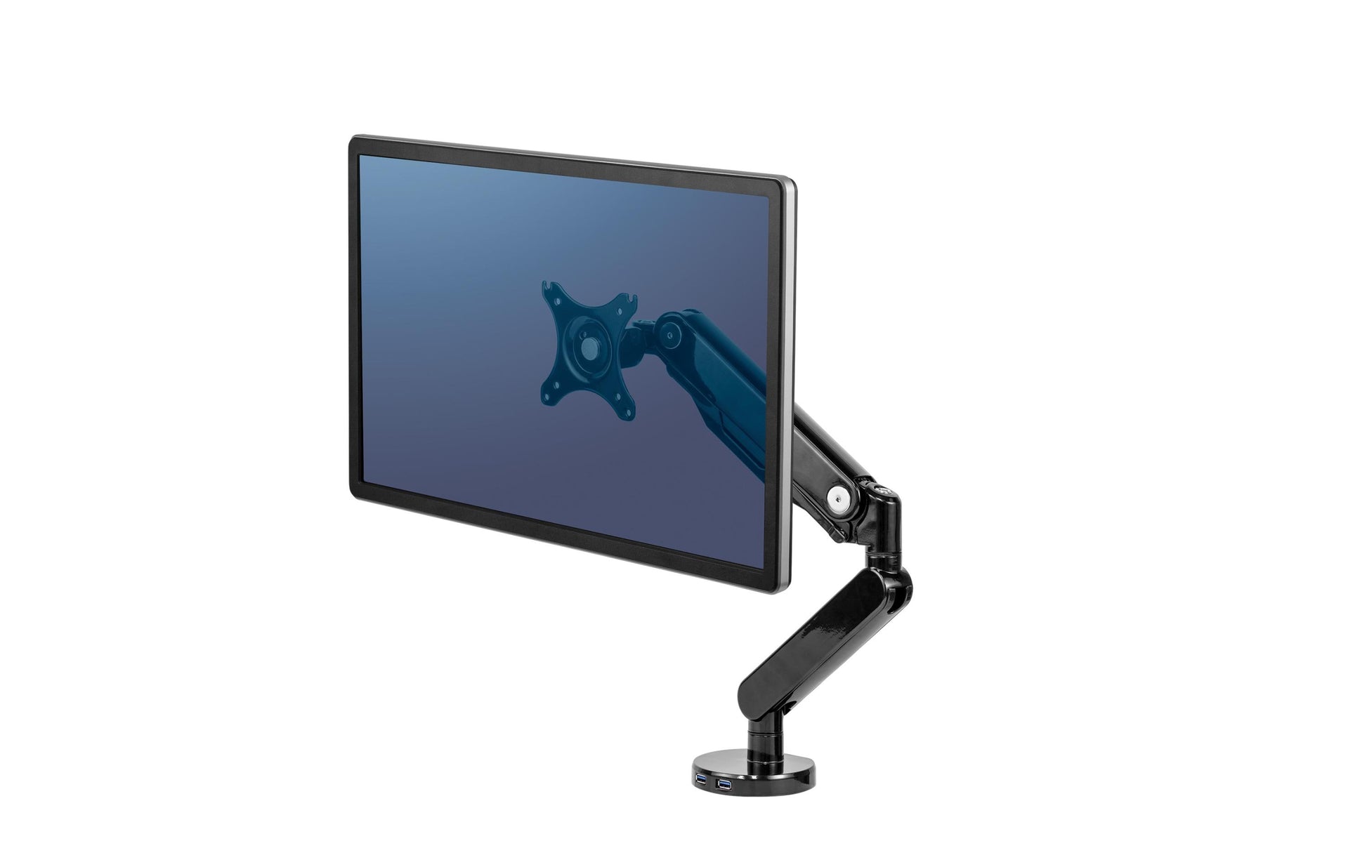 Fellowes Platinum – Monitorarm, Single, bis 30", VESA 75 × 75 mm, 9 kg, drehbar, schwarz