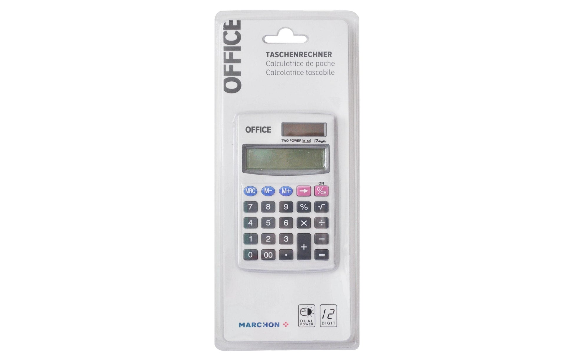 Office Taschenrechner – 12-stellig – Batteriebetrieb – Weiss