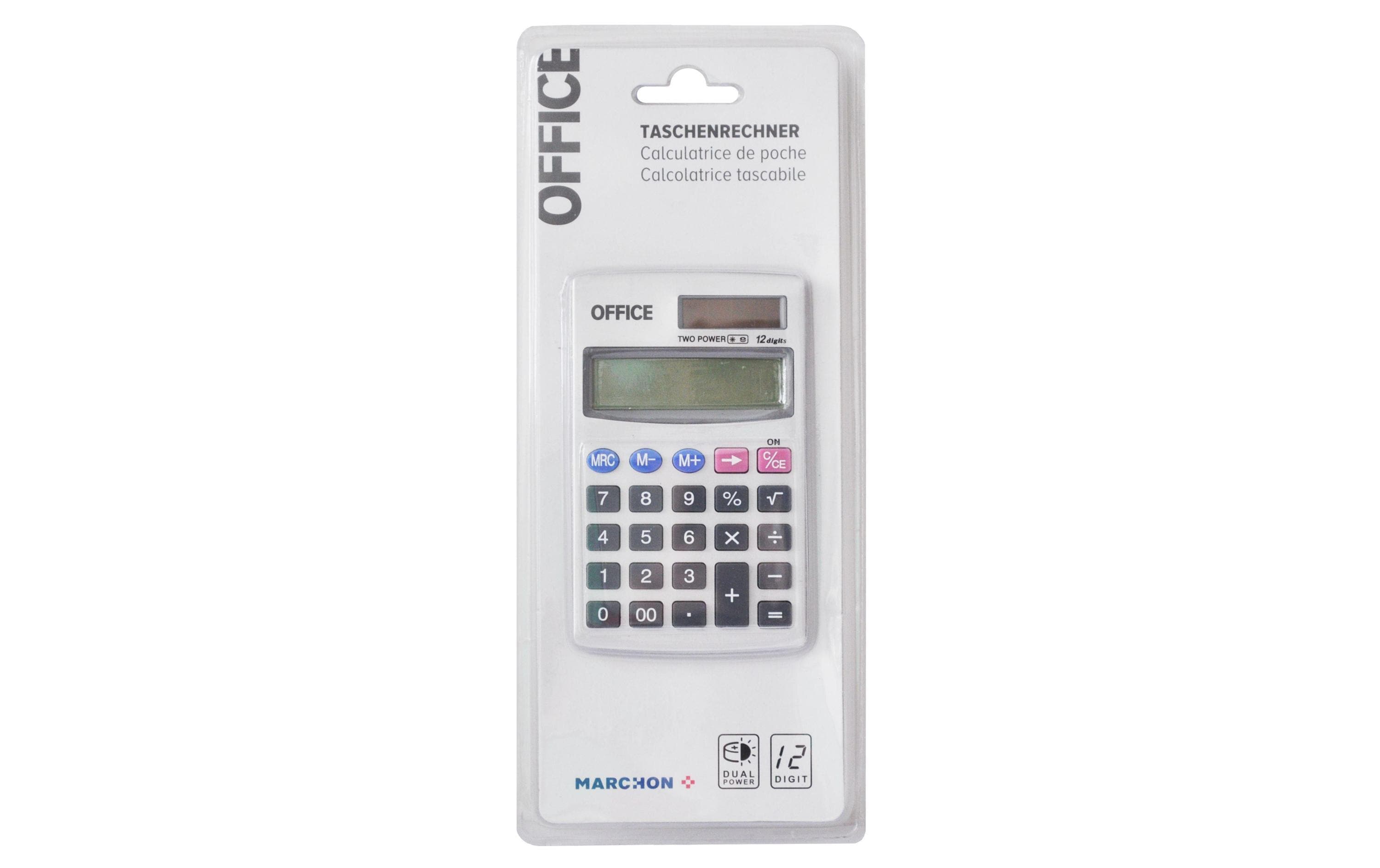 Office Taschenrechner – 12-stellig – Batteriebetrieb – Weiss