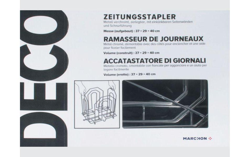 Office Zeitungsständer 370×400×290 mm – Metall, silber