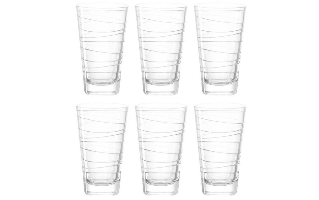 LEONARDO Trinkgläser Vario – 6er Set, 280 ml, Ø 7,5 cm, H 12,5 cm, Glas, Transparent, spülmaschinenfest