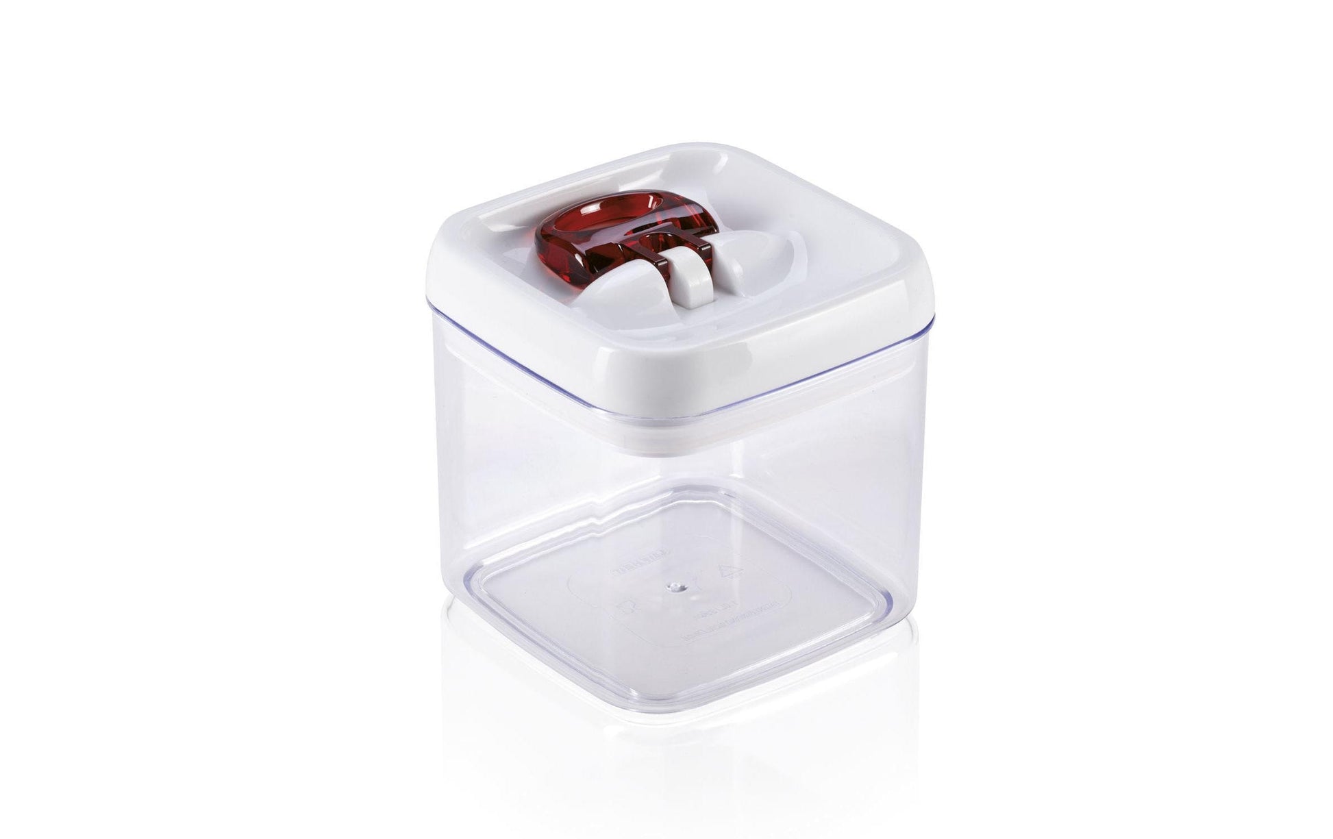 Leifheit Vorratsdose 1 l, 12,8 × 12,8 × 12,8 cm, Kunststoff, patentierte Einhand-Bedienung, transparent