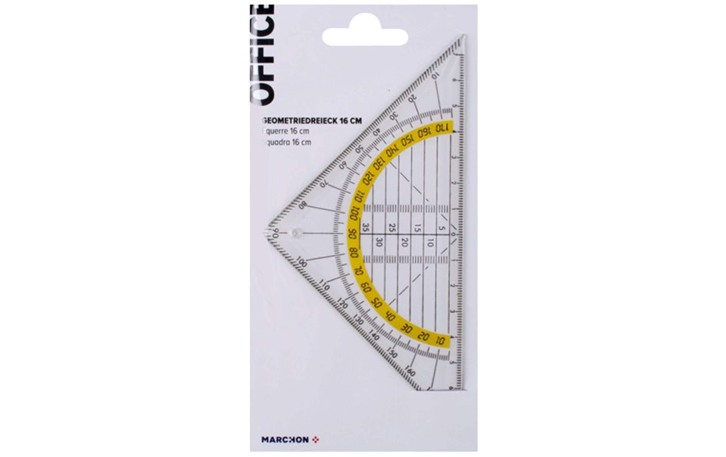 Office Geodreieck, 16 cm – Kunststoff