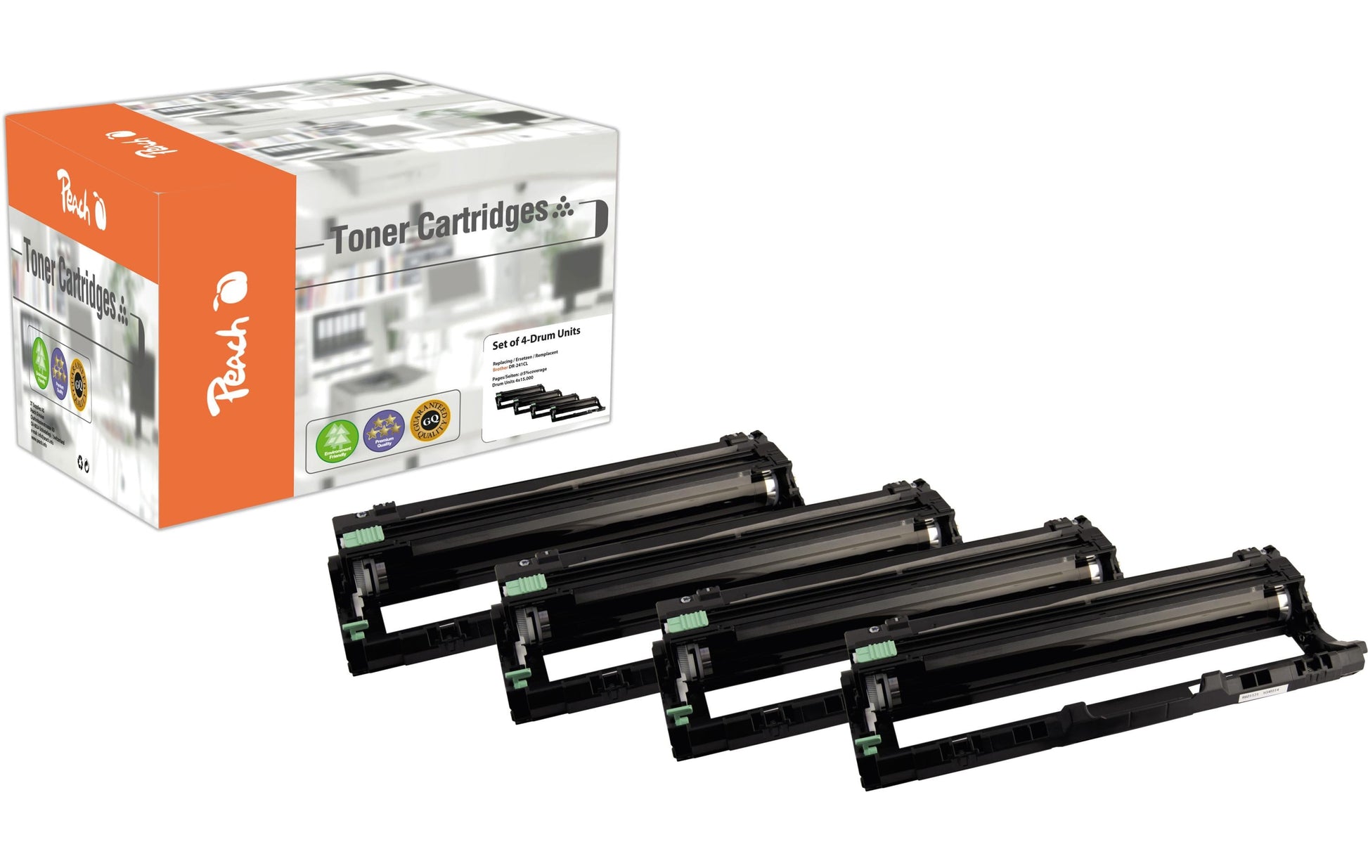 Peach Kompatible Bildtrommel 4er-Set (CMYK) – bis zu 15'000 Seiten – für Brother DCP-9015/9017/9020 CDW
