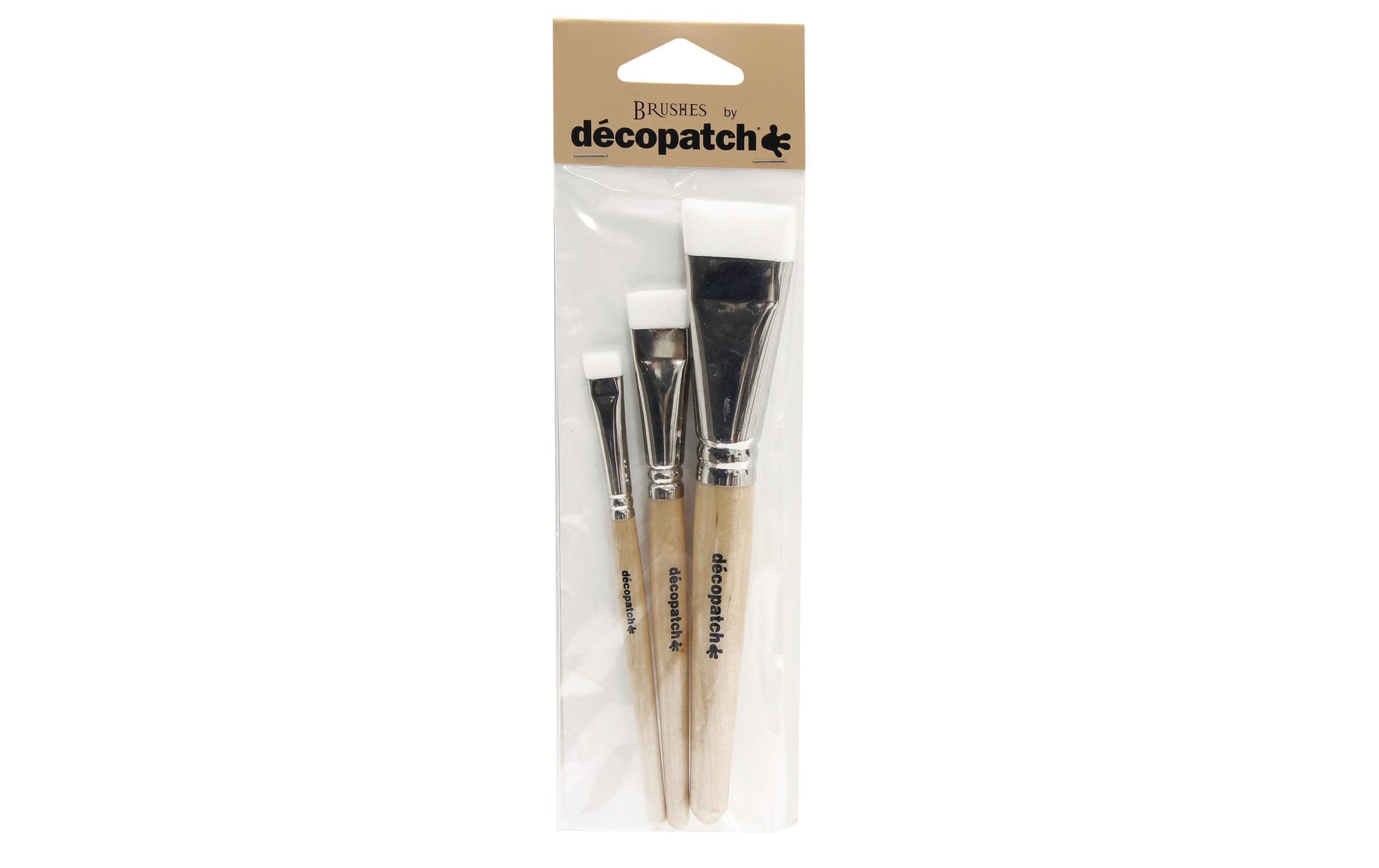 Décopatch Pinsel – 10, 17, 30 mm, 3er-Set, Nylon, Holz, für Lacke, Acryl