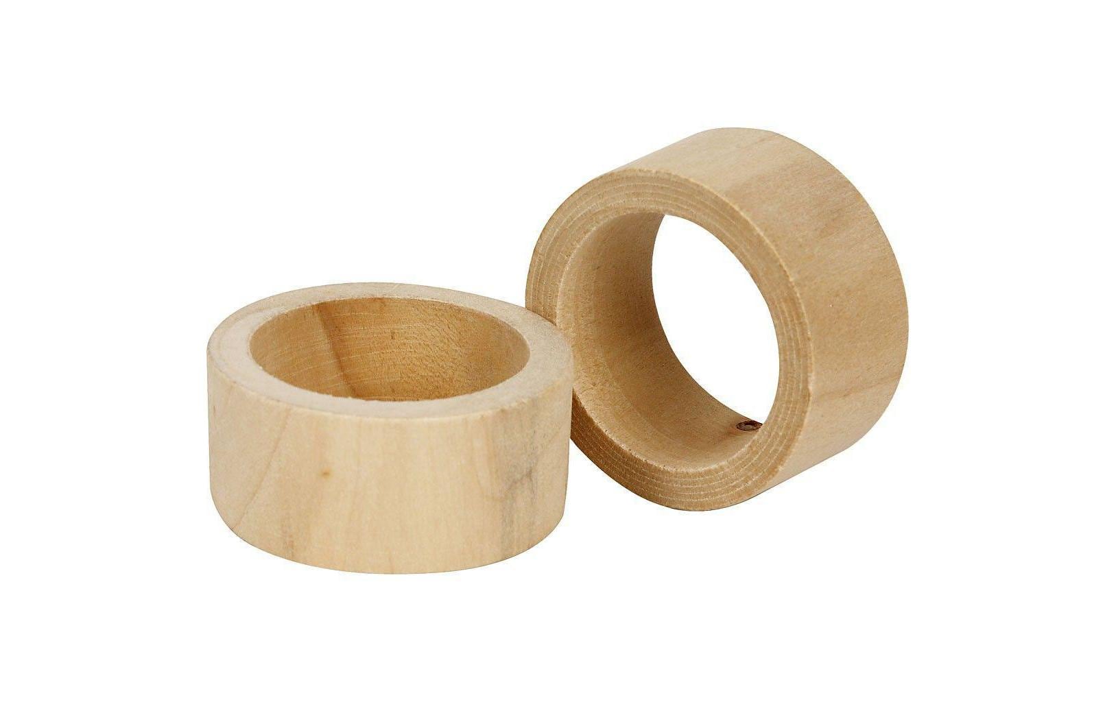 Creativ Company Serviettenringe – Beige – 3,5 × 2 cm – Holz – 6 Stk