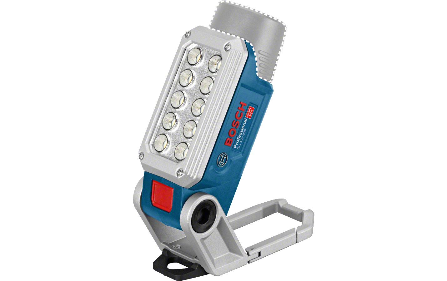 Bosch Professionelle Arbeitsleuchte GLI 10.8V – 330 lm, Akkubetrieb, Blau, Magnet, ohne Akku/Ladegerät