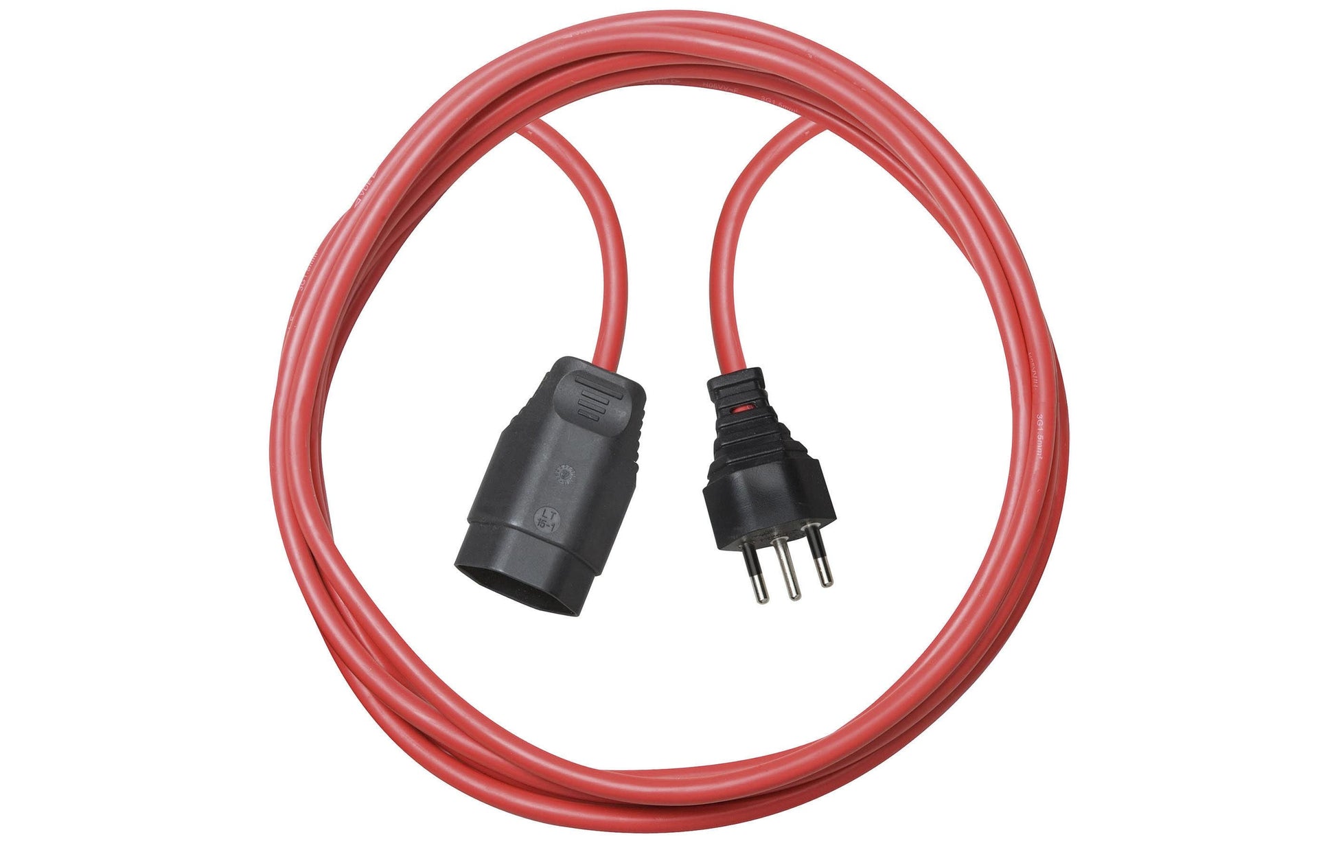 Brennenstuhl Verlängerungskabel, T12–T13, 5 m, 3×1,5 mm², mit Kinderschutz – Rot