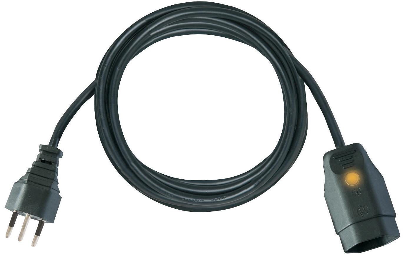 Brennenstuhl Verlängerungskabel – T12–T13, 5 m, 3×1 mm², mit Funktionsleuchte, Schwarz