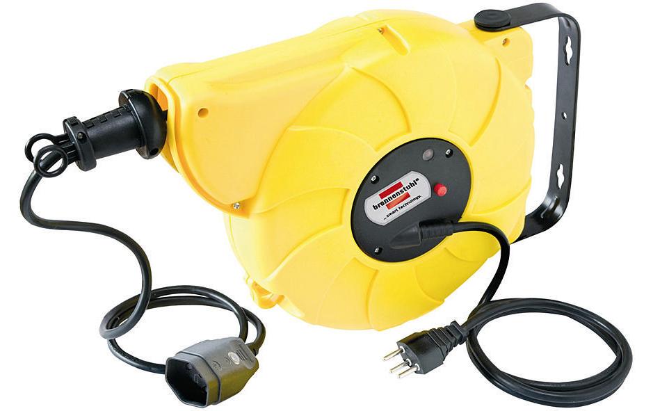 Brennenstuhl Automatic-Box Electric EFM Kabelrolle, 5 m, 1×T13, IP20, Eingang T12 – gelb