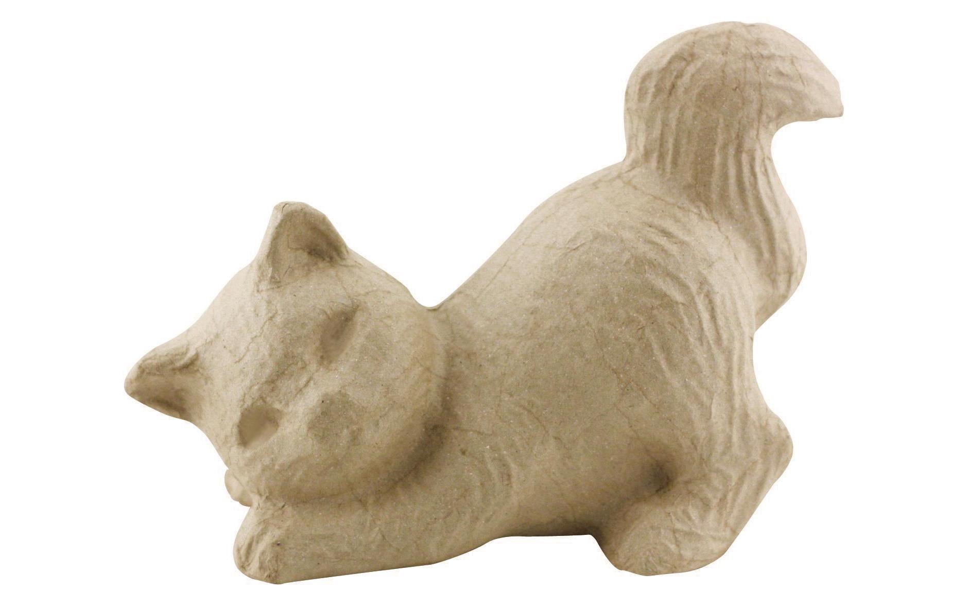 Décopatch Pappmaché-Figur Katze schmusend – 150 × 105 × 150 mm – Braun