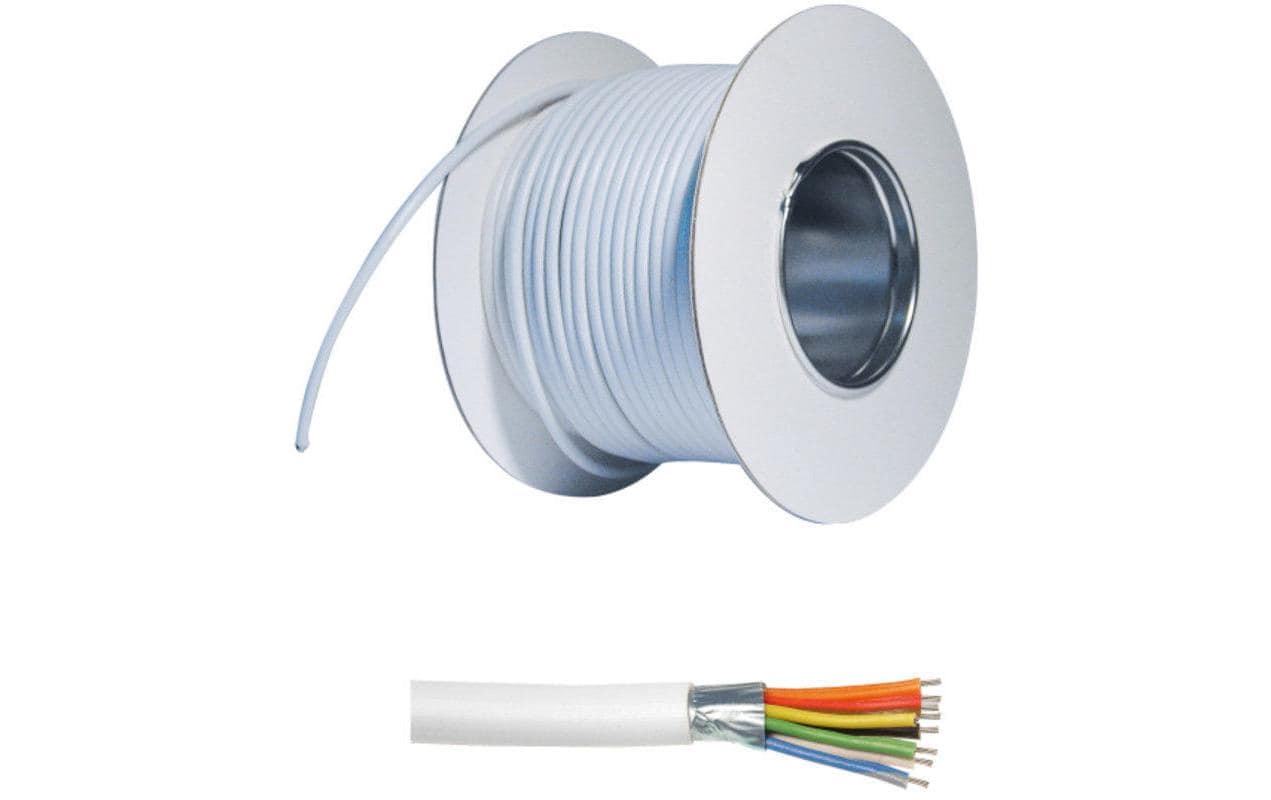ABUS Verlängerungskabel, 50 m, 8-adrig, 0,22 mm², Ø 5,8 mm – für ABUS Terxon – weiss