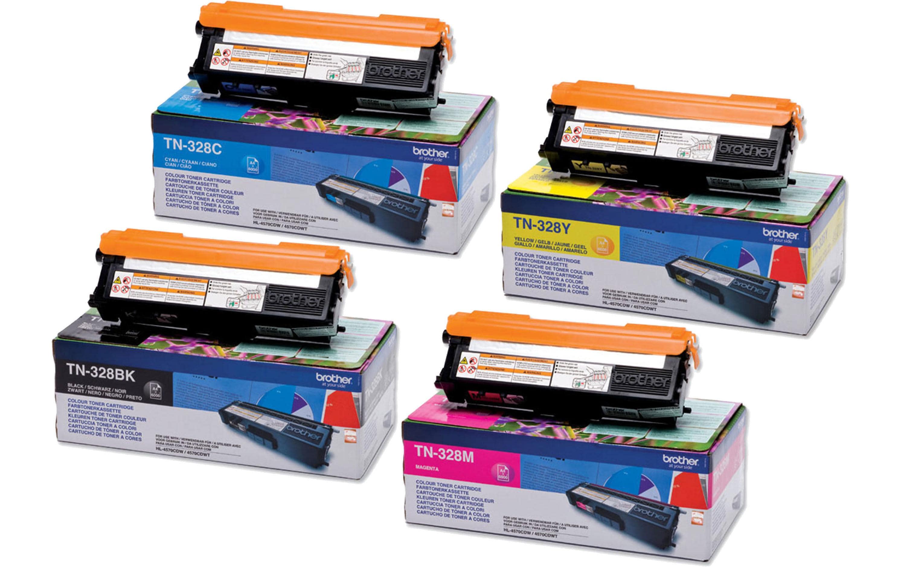 Brother Toner-Multipack TN-328 – BK/C/M/Y, 6000 Seiten – für HL-4570CDW/HL-4570CDWT