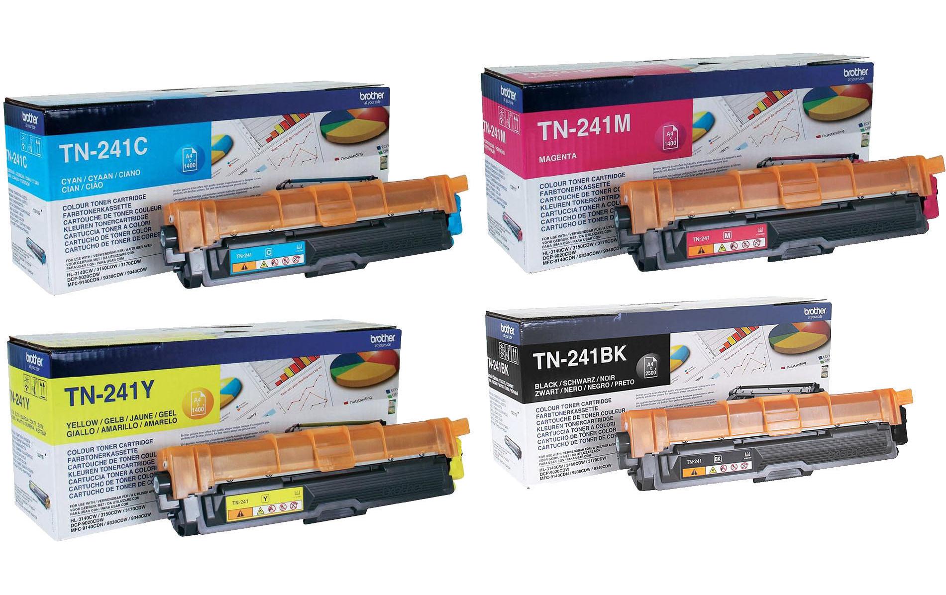 Brother Toner-Multipack – BK/C/M/Y, 1400 Seiten – für Brother DCP-9015CDW/DCP-9020CDW/HL-3140CW usw.