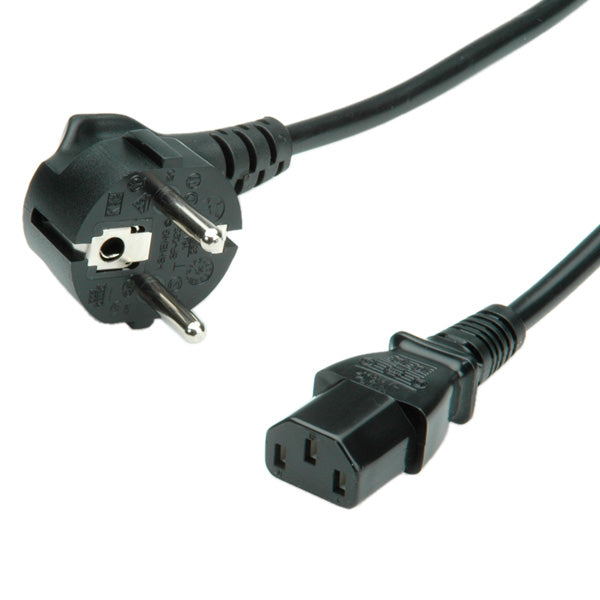 ROLINE Netzkabel – Schuko (CEE 7/7)–IEC C13, 3 m, 250 V/10 A, Schwarz