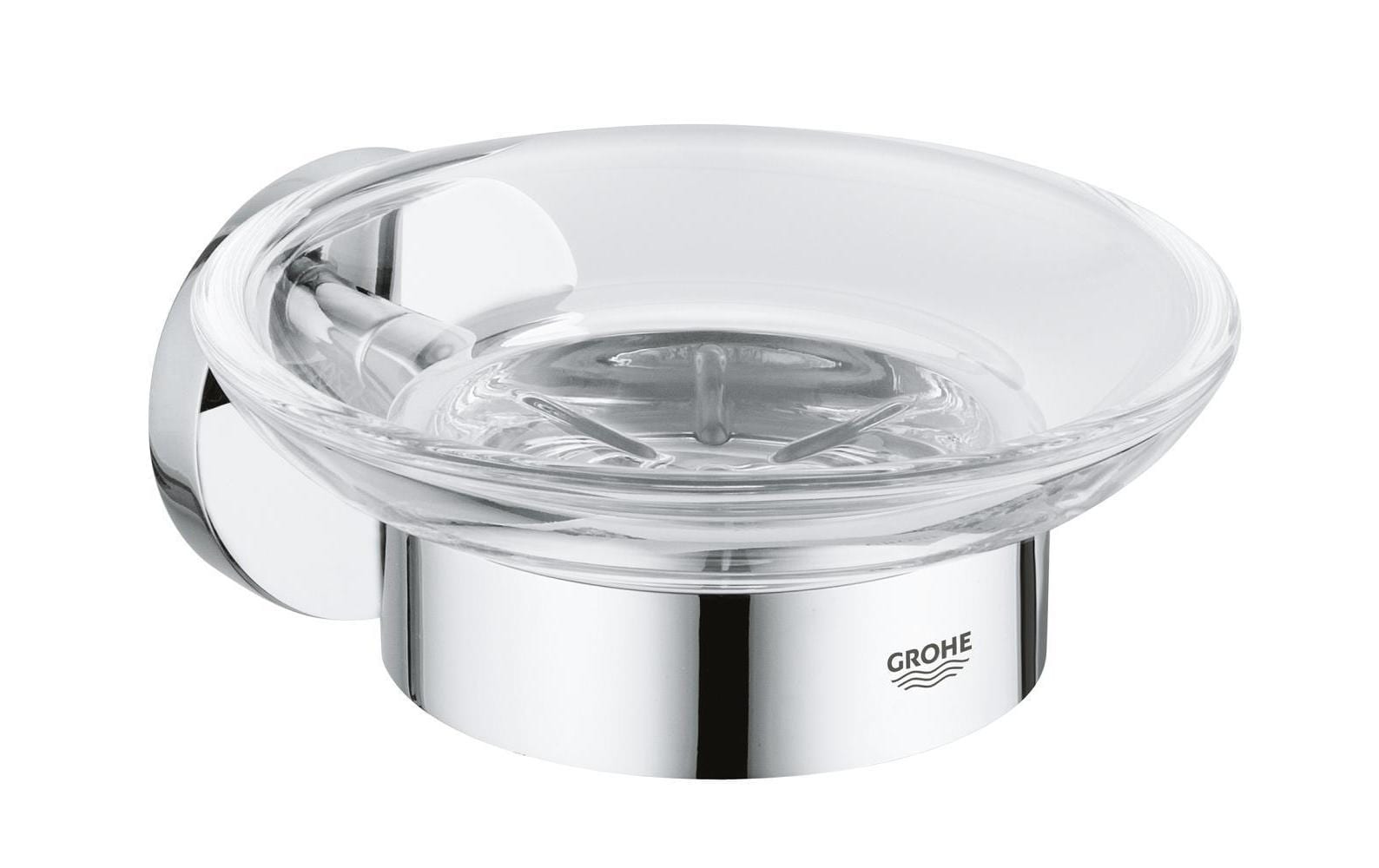 GROHE Seifenhalter (Wand) – Glas, Klebestreifen, Chrom