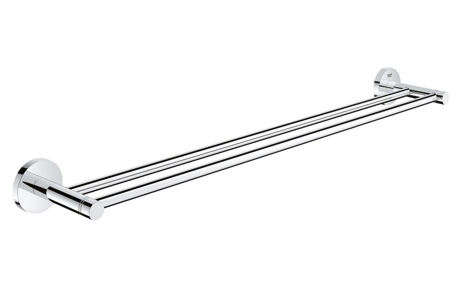 GROHE Essentials Handtuchhalter – Doppel, 65,4 cm, Metall/Chrom, zum Schrauben