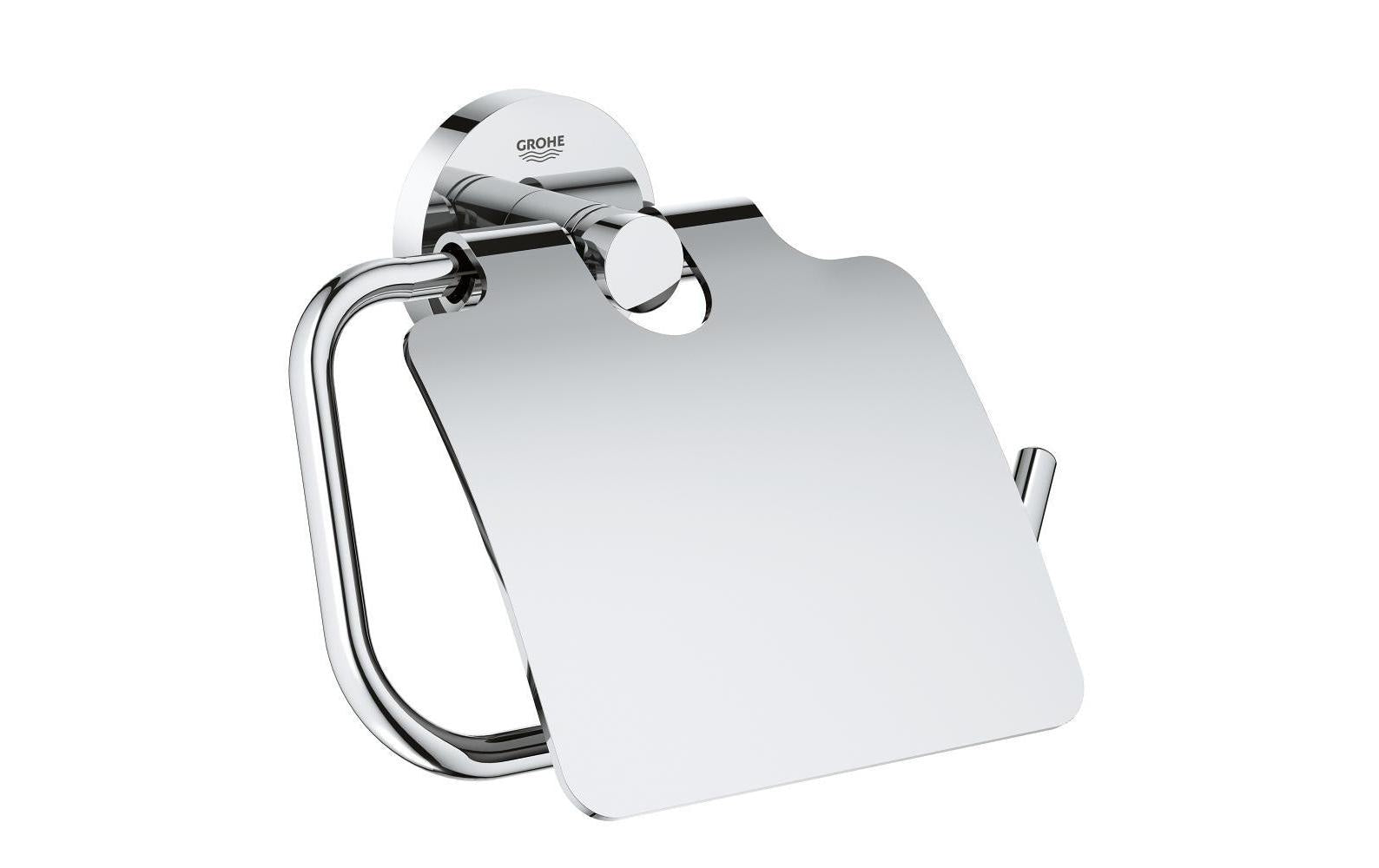 GROHE Toilettenpapierhalter – Metall chrom, wandmontiert, zum Bohren, mit Deckel