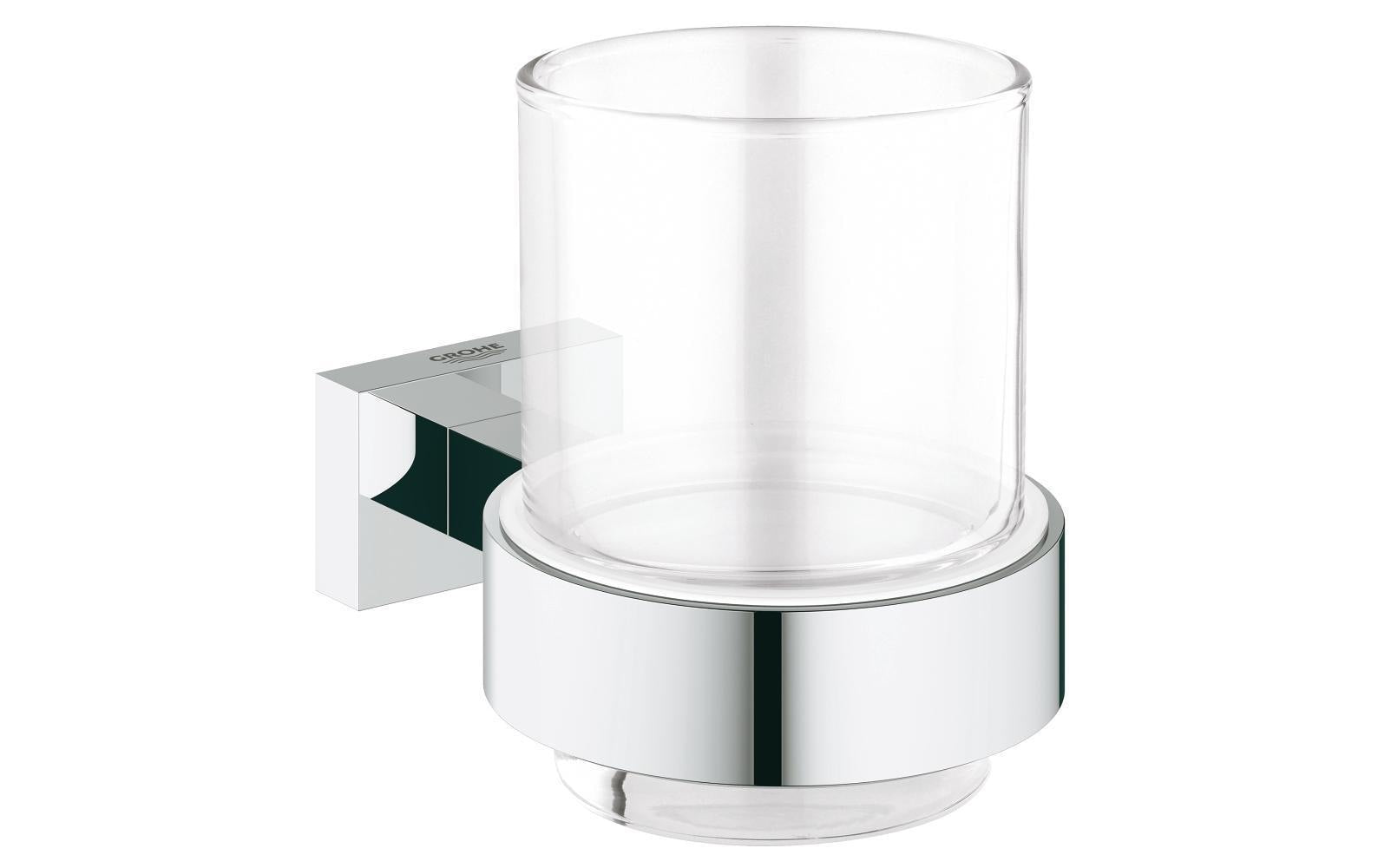 GROHE Essentials Cube Zahnbecher – Bohren – Chrom – Glas