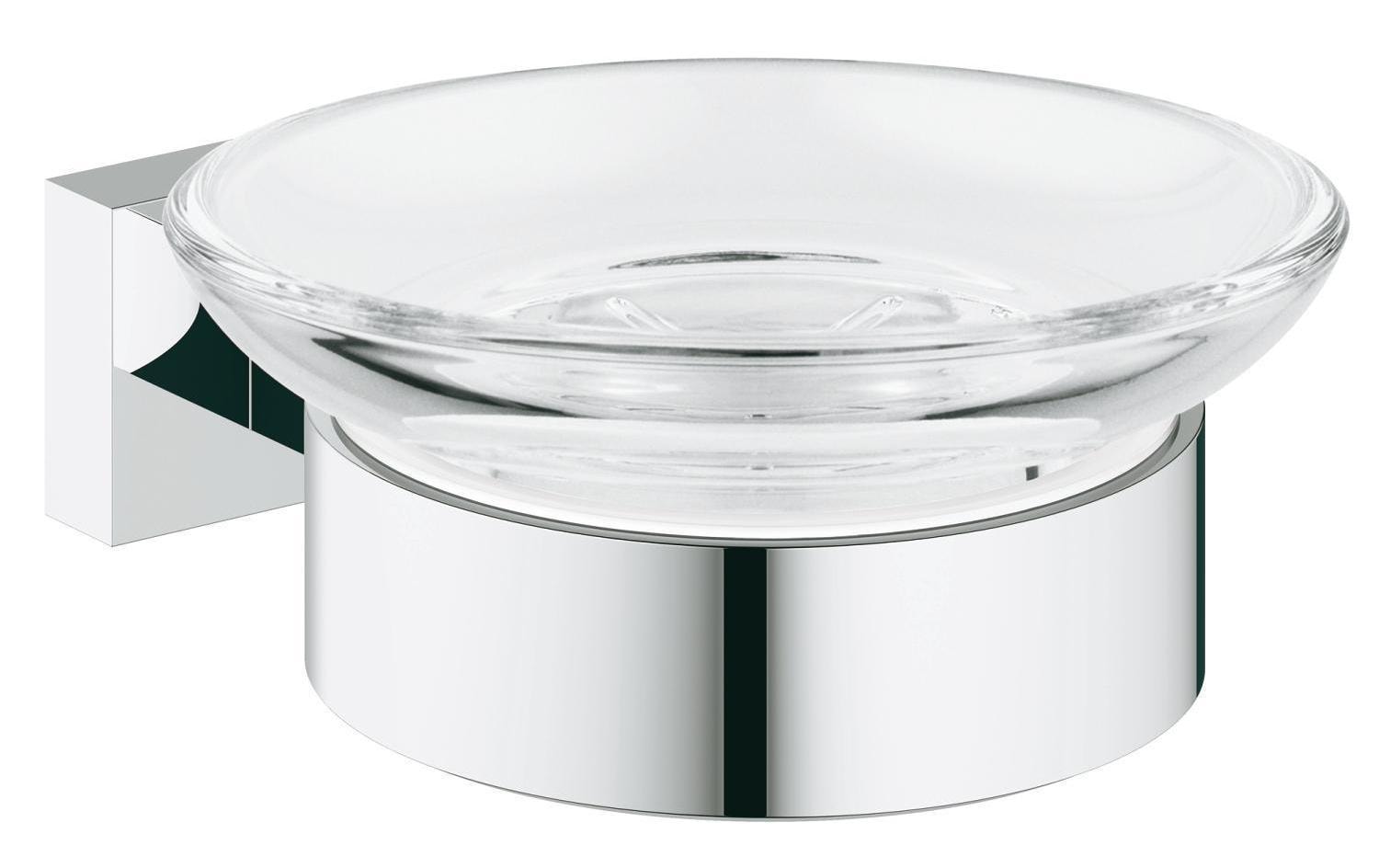 GROHE Essentials Cube Seifenschale – rund – Chrom – Metall