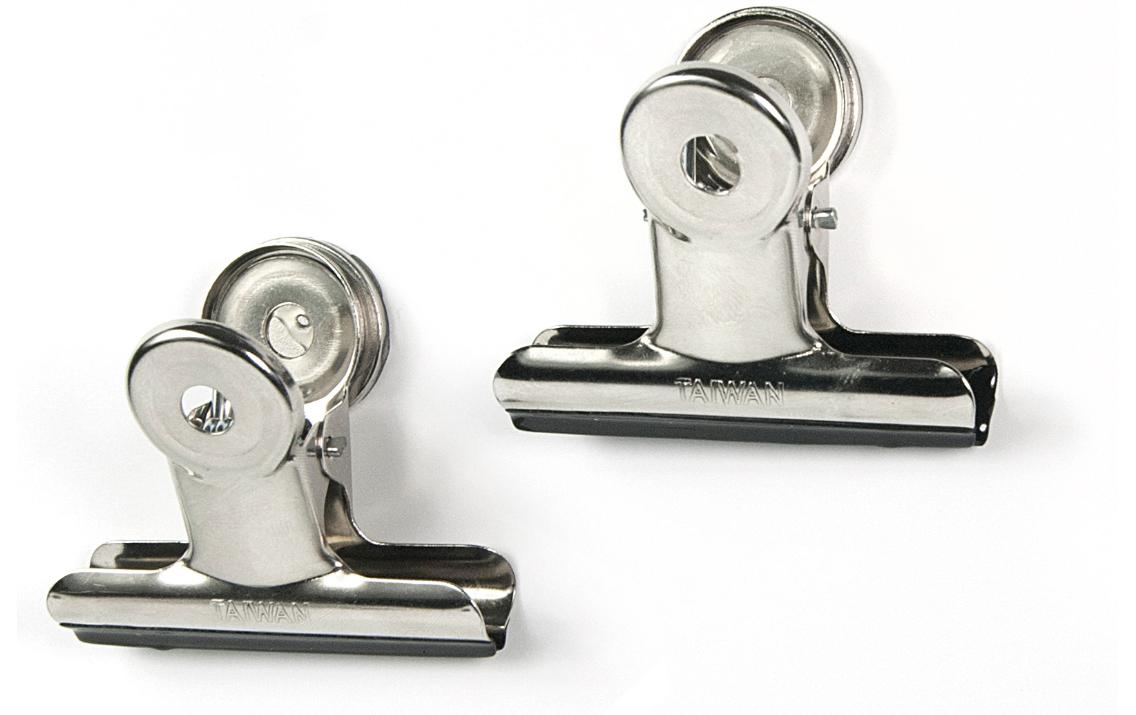 Trendform Magnet-Clip Graffa XL – Haftmagnet, Metall, Silber, 50 × 33 × 48 mm, 2 Stück