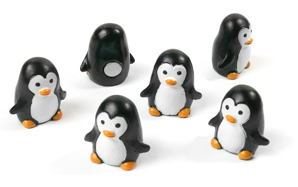 Trendform Magnet Pinguin FA4620 – 21 × 20 × 18 mm, Kunstharz, mehrfarbig, 6 Stück